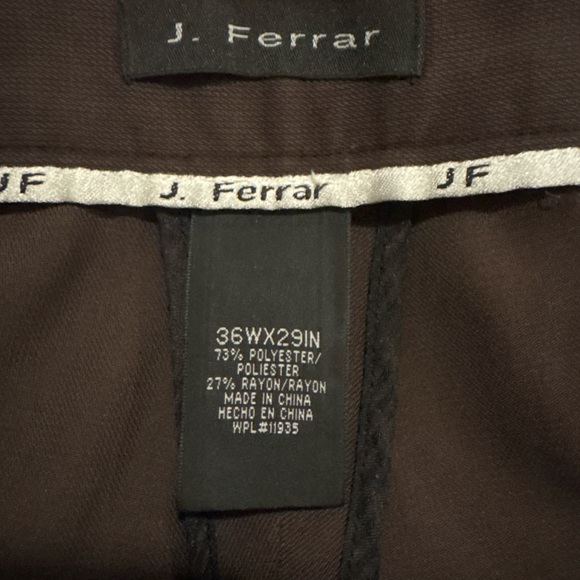 J Ferrar Brown Wide Leg Trousers 36x26 Retro Style Button Flap Welt Pockets - Picture 3 of 3